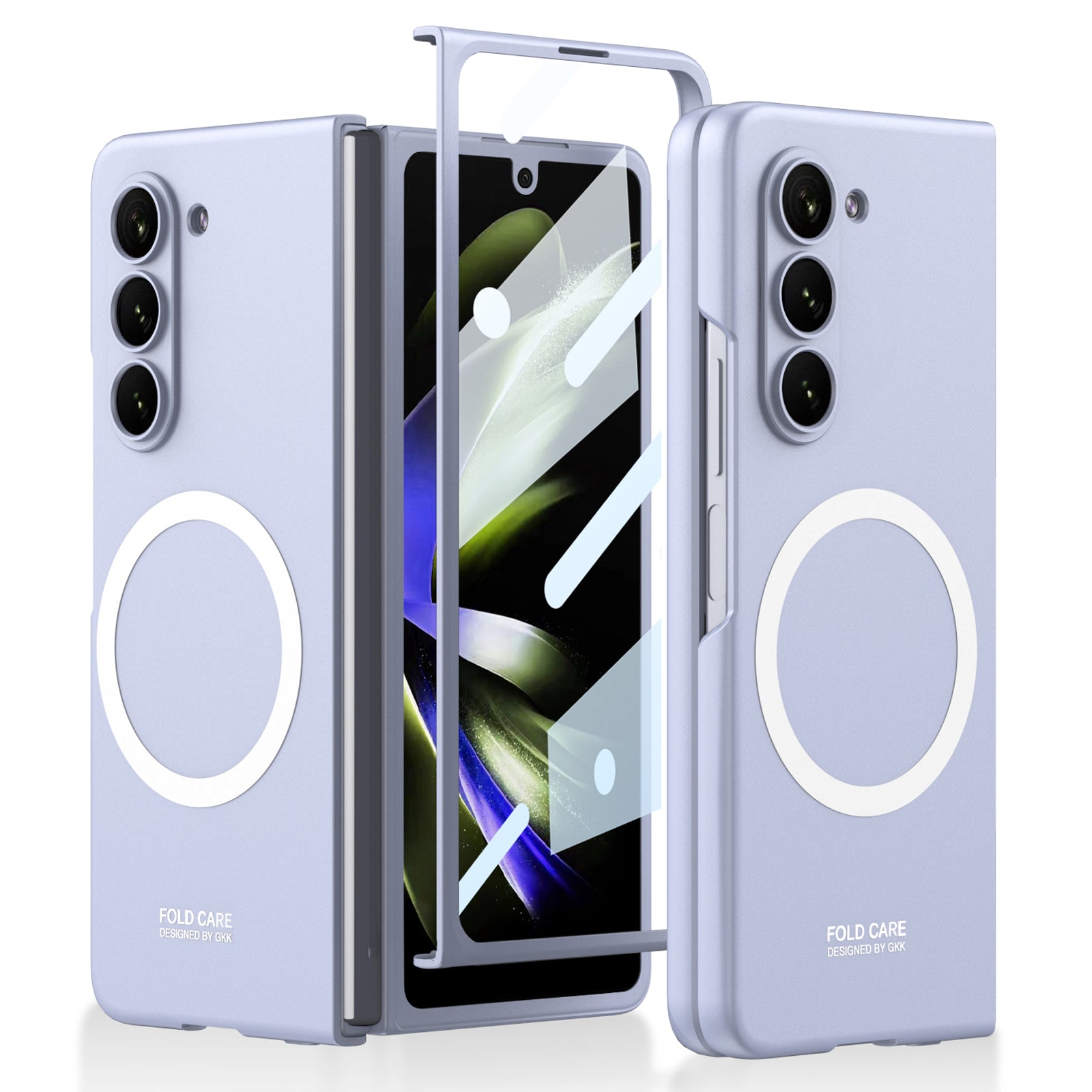GKK Hard PC Case for Samsung Galaxy Z Fold5 5G Slim Phone Cover Compatible with MagSafe with Tempered Glass Film GKK Hard PC Case for Samsung Galaxy Z Fold5 5G Slim Phone Cover Compatible with MagSafe with Tempered Glass Film